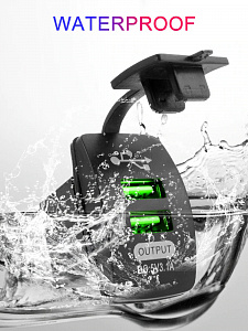 Гнездо розетка USB с белой подсветкой 12-24В TDS TS-CAU46