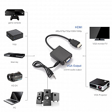 Переходник с HDMI на VGA конвертер Орбита OT-AVW21