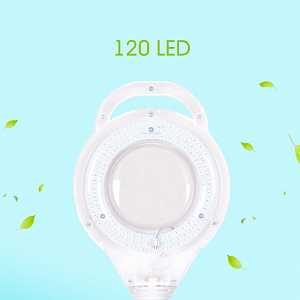 Лампа лупа с подсветкой напольная на колесиках для косметолога Орбита INL87