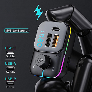 FM-модулятор трансмиттер автомобильный с Bluetooth TDS TS-CAF19