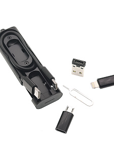 EZRA DC195 Черный кабель PD с переходниками (TYPE-C-TYPE-C) 27см