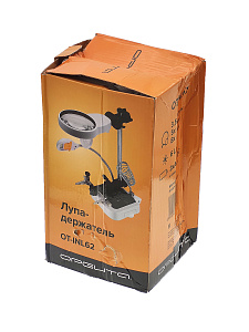 Третья рука для пайки с подсветкой, универсальный держатель на подставке с лупой 2 руки Орбита OT-INL62