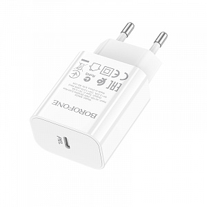 BOROFONE BA65A Белый ЗУ с TYPE-C + кабель Type-C - Type-C 1м (PD20W,3000mA)