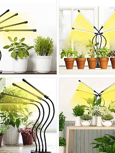 Фитолампа для растений с таймером на прищепке Огонек OG-LDP08W