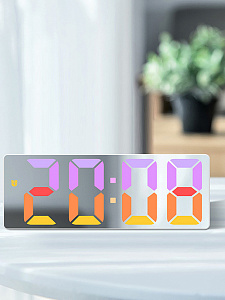 Часы настольные электронные от сети RGB Орбита OT-CLT12 Белые