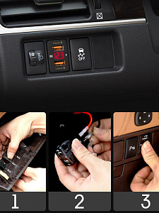 Розетка питания на 2 USB гнезда12-24В TDS TS-CAU56 Зеленая