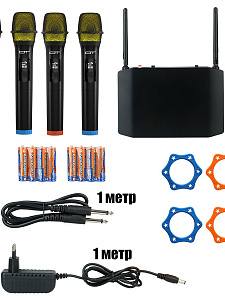 Микрофон караоке беспроводной набор 4 шт Орбита OT-ERM16