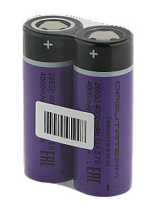 Аккумулятор 26650 высокотоковый 12А, 4000мАч, плоский пин, 2шт Орбита