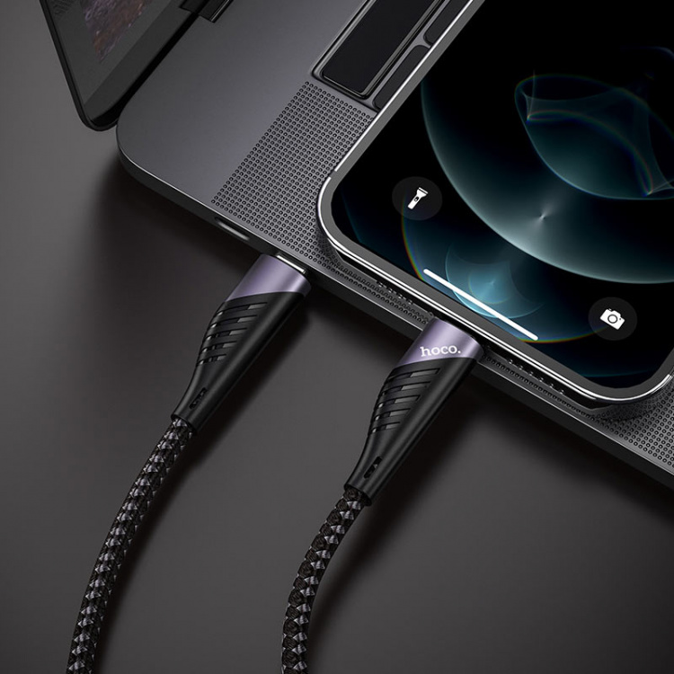 HOCO U95 Черный кабель PD20W (iOS Lighting-TYPE-C) 1.2м
