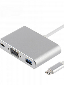 Орбита OT-AVW55 переходник (штекер TYPE-C - гнездо USB 3.0/VGA/TYPE-C) 15см