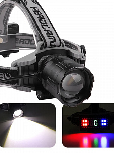 Патриот PT-FLG42 фонарь налобный (1L, 2*18650, ZOOM)