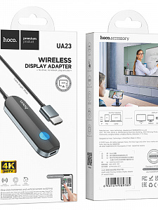 HOCO UA23 Черный Wi-Fi видео видеоадаптер 4К/30Гц (штекер HDMI - гнездо TYPE-C) 0.5м