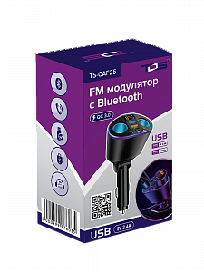 FM-модулятор трансмиттер автомобильный + разветвитель с Bluetooth TDS TS-CAF25