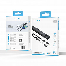 EZRA DC195 Черный кабель PD с переходниками (TYPE-C-TYPE-C) 27см