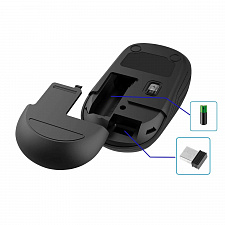 Орбита OT-PCM72 Черная мышь беспроводная (USB, 2.4ГГц, 1АА, 10м)