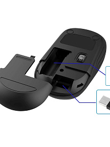 Орбита OT-PCM72 Черная мышь беспроводная (USB, 2.4ГГц, 1АА, 10м)