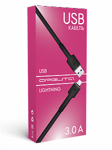 Орбита OT-SMI33 Черный кабель USB 3A (iOS Lightning) 1м