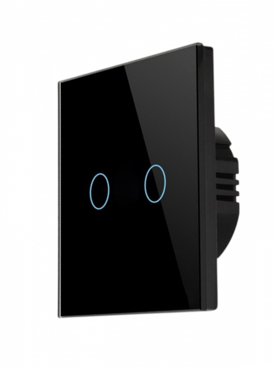 Умный выключатель двухклавишный Wi-Fi 10A Орбита OT-HOS12 Черный