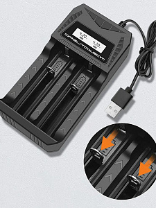 Зарядное устройство для аккумуляторов универсальное на 2 слота Орбита OT-APZ19