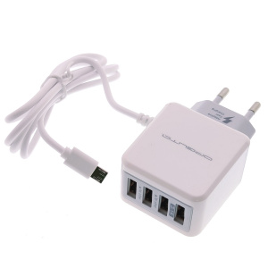 Орбита OT-APU51 ЗУ с 4*USB + кабель Micro USB (5В, 2400mA)
