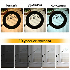 Лампа настольная с лупой и подсветкой для работы 10х Орбита OT-INL90 Белая