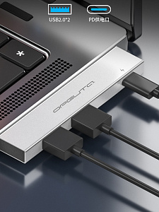 Орбита OT-PCR24 Серебро концентратор USB 2.0 (2*USB+Type-C)