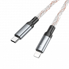 HOCO U112 Серый кабель PD20W (iOS Lighting-TYPE-C) 1м LED