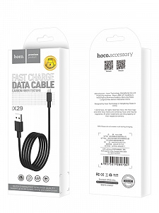 HOCO X29 Черный кабель USB 2A (iOS Lighting) 1м