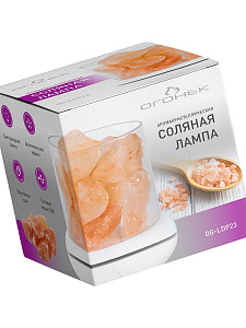 Светильник декоративный настольный ночник RGB с кристаллами соли Огонёк OG-LDP23