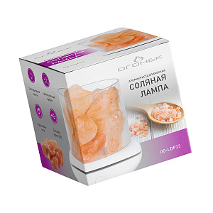 Светильник декоративный настольный ночник RGB с кристаллами соли Огонёк OG-LDP23