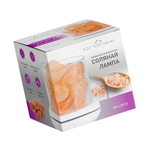 Светильник декоративный настольный ночник RGB с кристаллами соли Огонёк OG-LDP23