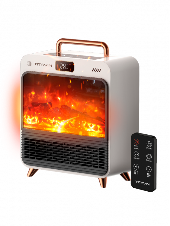 Обогреватель для дома, тепловентилятор напольный с пультом 1500 Вт TITAVIN TI-PFH002