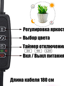 Фитолампа для растений с таймером на прищепке Огонек OG-LDP08W