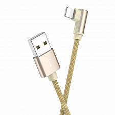 BOROFONE BX26 Золото кабель угловой USB 2.4A (iOS Lighting) 1м