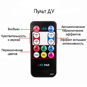 Светодиодный прожектор LED для вечеринок. Светомузыка Огонёк OG-LDS15
