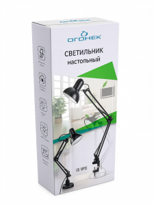 Лампа настольная для школьника на струбцине E27 Огонёк OG-LDP36 Черная