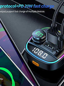 FM-модулятор трансмиттер автомобильный с Bluetooth TDS TS-CAF20