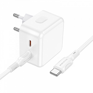BOROFONE BA76A Белый ЗУ с 2*PD + кабель Type-C - Type-C 1м (PD35W,3000mA)