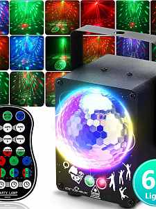 Световая установка Диско шар с лазерами Огонёк OG-LDS20