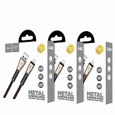 HOCO U48 Красный кабель USB 2.4A (iOS Lighting) 1.2м