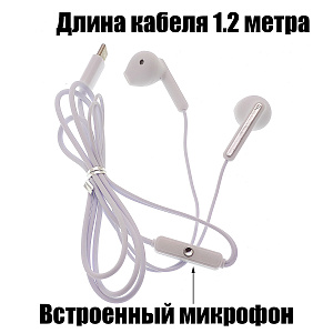 Наушники проводные гарнитура Type-C с микрофоном Орбита OT-ERG60 Белые