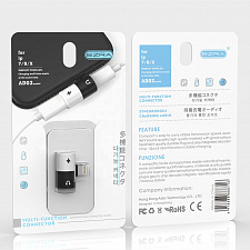 EZRA AD02 переходник (штекер Lightning - 2 гнезда Lightning)