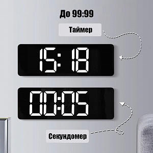 Часы настенные электронные с температурой и пультом Орбита OT-CLW19 Белые