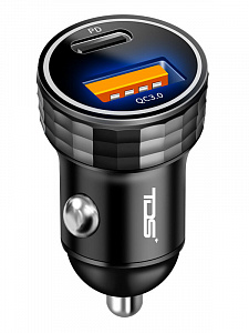 TDS TS-CAU72 ЗУ авто USB (QC3.0 + PD20W,3000mA)