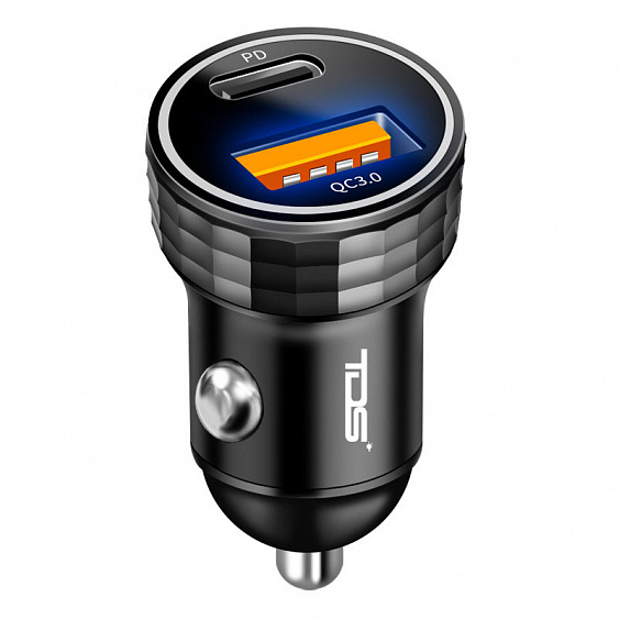 TDS TS-CAU72 ЗУ авто USB (QC3.0 + PD20W,3000mA)