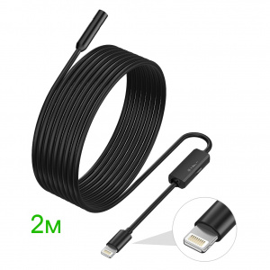 Эндоскоп гибкая камера для айфона (Iphone) Lightning с подсветкой 2м Орбита OT-SME18