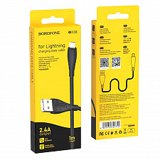 BOROFONE BX38 Черный кабель USB 2.4A (iOS Lighting) 1м