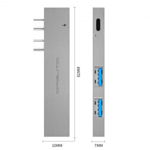 Орбита OT-PCR24 Серый концентратор USB 2.0 (2*USB+Type-C)