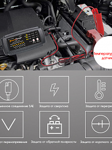 Орбита EP12M248 ЗУ для аккум. с крокодилами (12В, 8А)