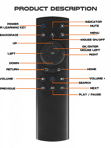 Пульт Bluetooth универсальный для телевизоров и медиаплееров Орбита OT-DVC31